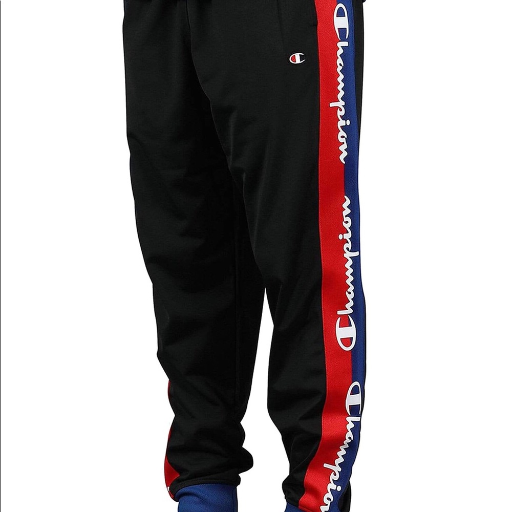Champion Taped Joggers (Black/Red/Blue)